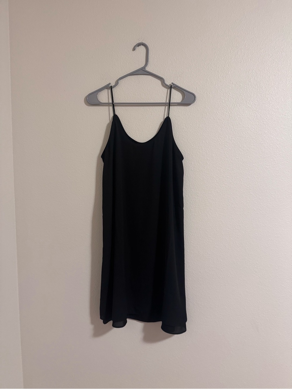 Alya Black Spaghetti-Strap Mini Slip Dress